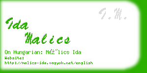 ida malics business card